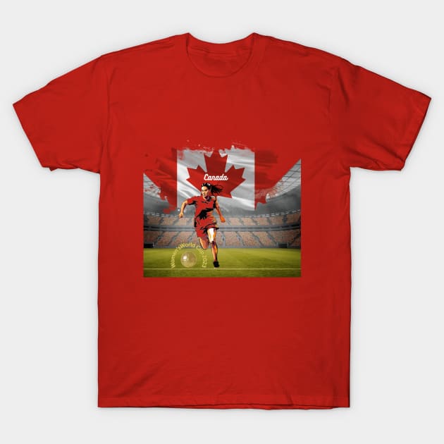 Canada T-Shirt, Unisex T-Shirt, Women’s World Cup, soccer t-shirts, football t-shirts, women’s football, Canadian national football team T-Shirt by Clinsh Online 